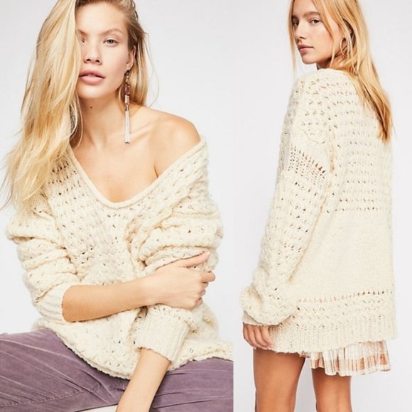Free People Sweaters - Free People Crashing Waves Oversized Pullover.